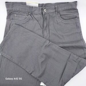 ADVENTURIDGE Mens Flannel Lined Jeans Gray Straight Leg 38x32 New with Tags